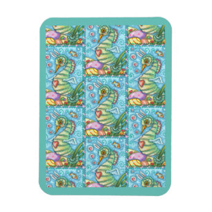 EASTER FANTASY, SPRING SEAHORSE HOLIDAY MAGNET