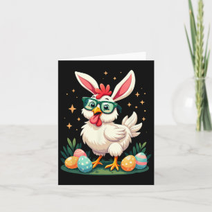 Easter Farmer Bunny Chicken Egg Hunting Card