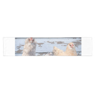 Easter Farmhouse Two Chickens Short Table Runner