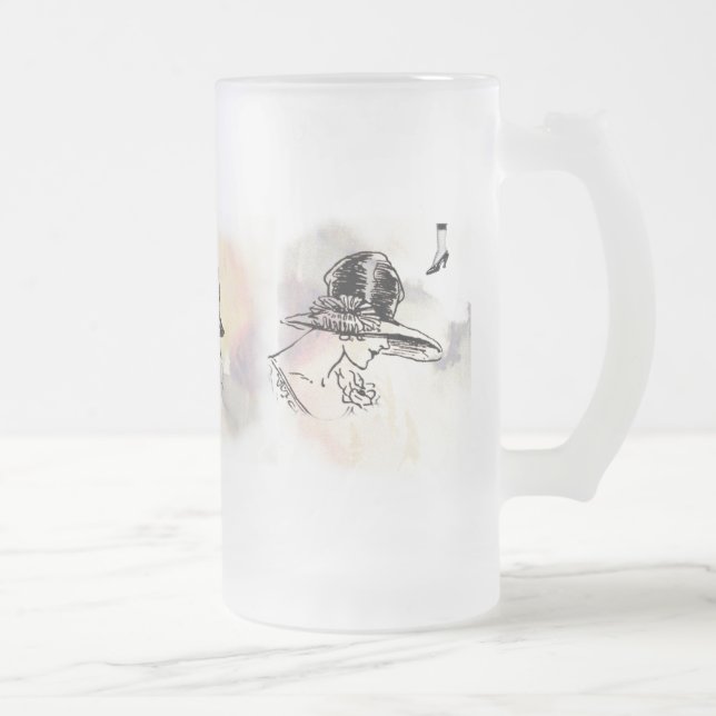 Easter Fashion - Hats Frosted Glass Beer Mug (Right)