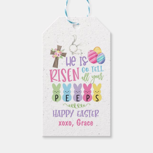 Easter Favour Tag, Christian Religious Easter tag (Front)