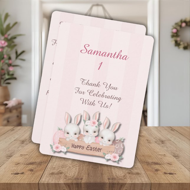 Easter First Birthday Thank You - Kawaii Bunnies (Creator Uploaded)