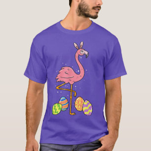 Easter Flamingo Easter Bunny Egg Basket Funny East T-Shirt