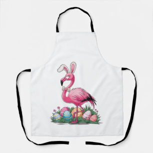 Easter Flamingo T-Shirt Apron