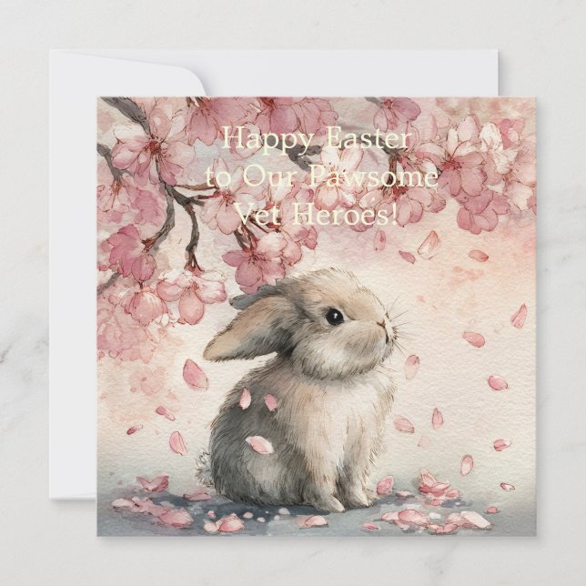 Easter flat holiday card for Veterinary Personal (Front)
