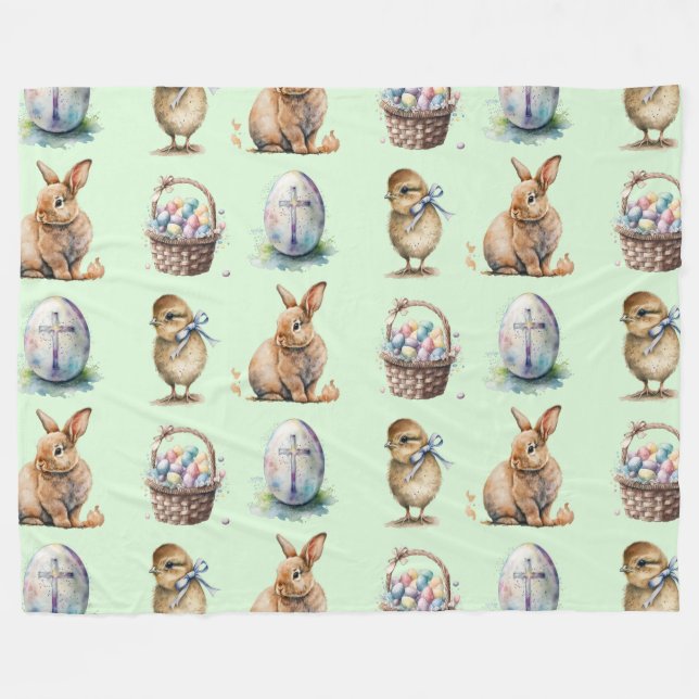 Easter Fleece Blanket (Front (Horizontal))