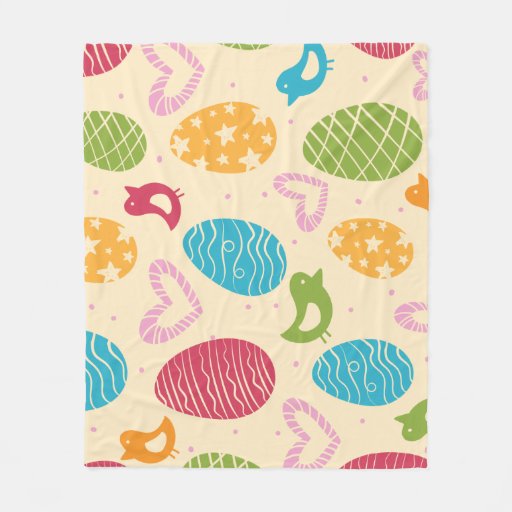 Easter fleece blanket with colourful Easter eggs - 43.00 Easter fleece blanket with colourful Easter eggs