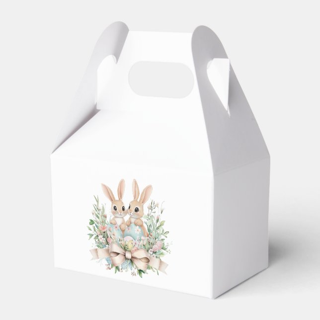 Easter floral bunny  favour box (Front Side)
