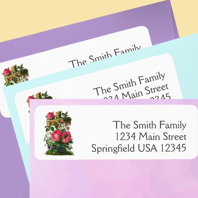Easter Floral Cross Religious return address Label (Creator Uploaded)