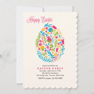 Easter Floral Egg Invitation