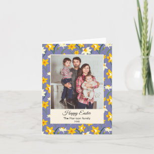 Easter Floral family photo Flat Holiday Card