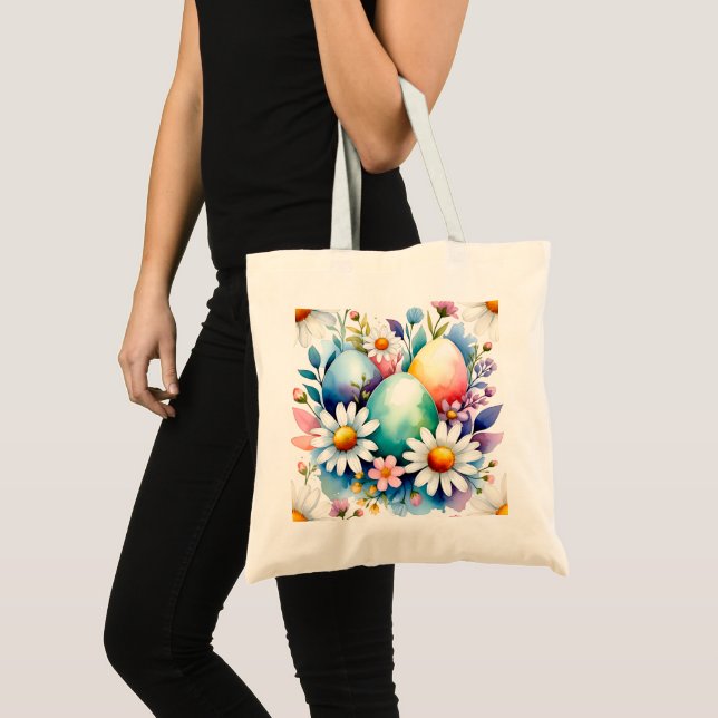 Easter floral pattern tote bag (Front (Product))