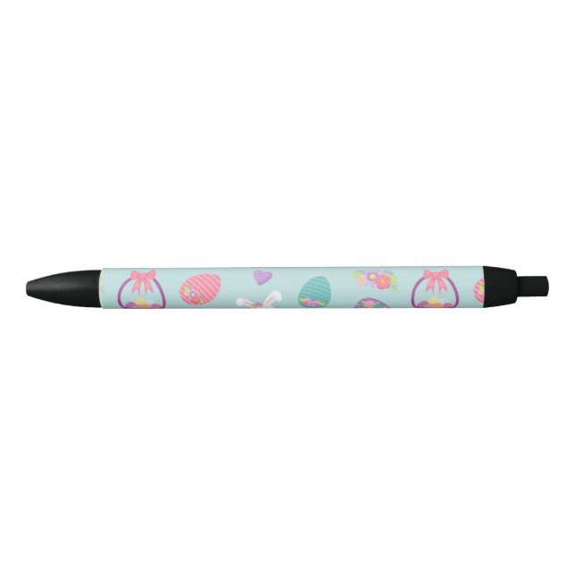 Easter Flower Bunny Print Gift, Easter Holiday Black Ink Pen (Front)