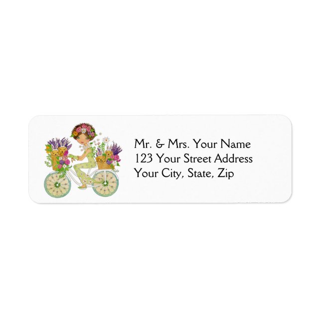 Easter Flowers Bicycle with Lab Puppies (Front)