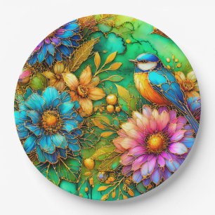 EASTER FLOWERS BIRD 3D ~ Decorated~ Paper Plate