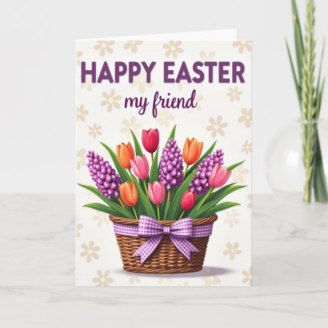 Easter Flowers Friend Card (Front)