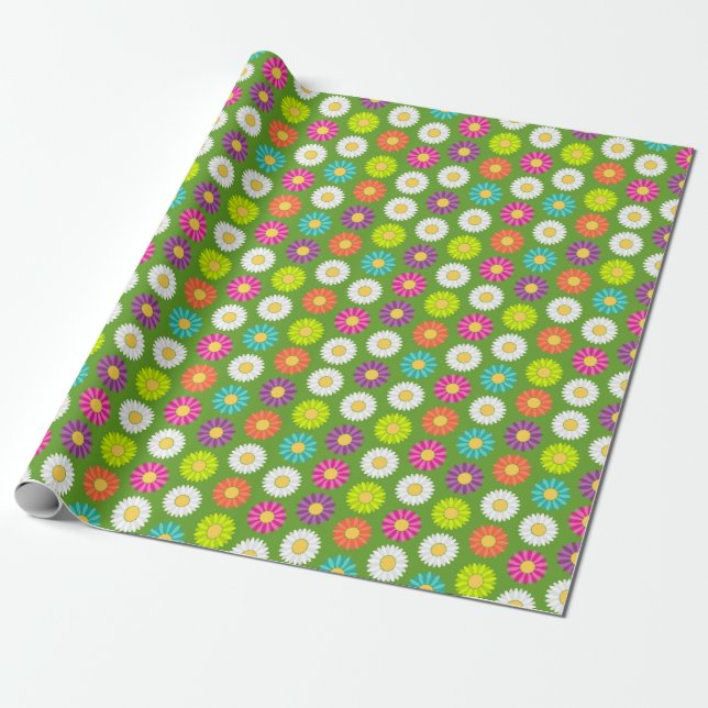 Easter Flowers Wrapping Paper (Unrolled)