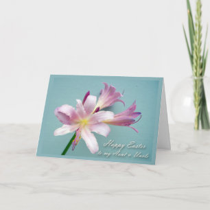 Easter for Aunt and Uncle, Resurrection Lily Holiday Card