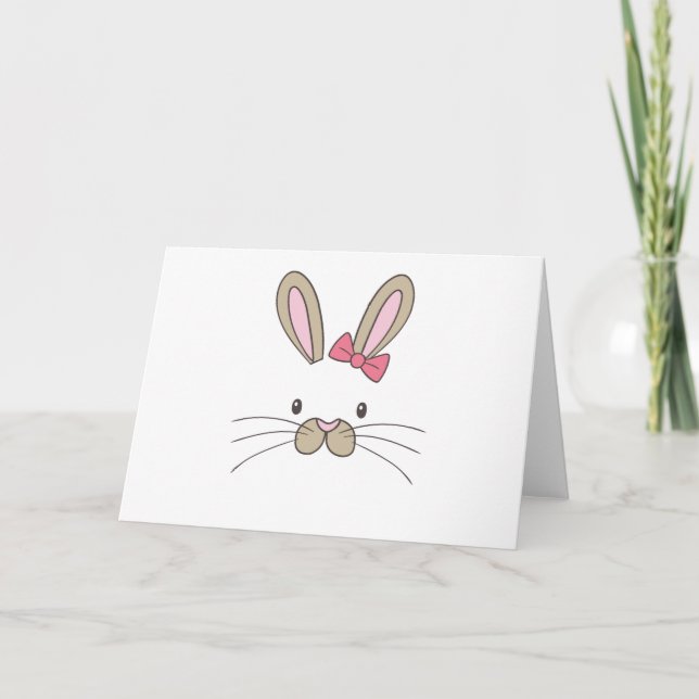 Easter for kids Bunny Face Bunny Kids Girls Holiday Card (Front)