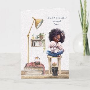 Easter for Niece African American Girl Card