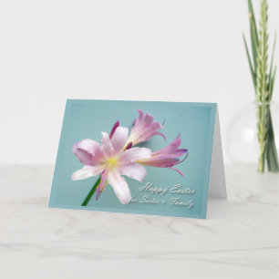 Easter for Sister and Family, Resurrection Lily Holiday Card