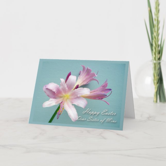 Easter for Sister, Resurrection Lily Holiday Card (Front)