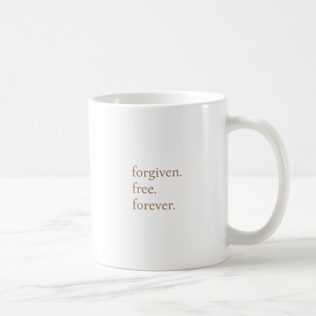 Easter forgiven minimalist modern monogram custom coffee mug (Right)