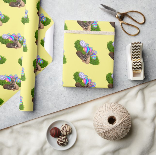 Easter French Bulldog Gift Paper (Crafts)