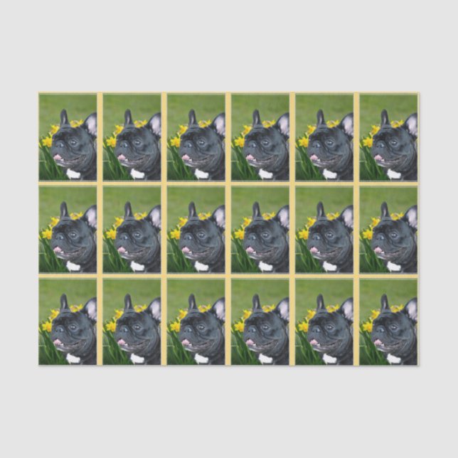 Easter French bulldog tissue paper (Front)