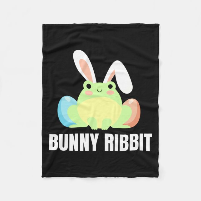 Easter Frog Bunny Ribbit Amphibian Design Fleece Blanket (Front)