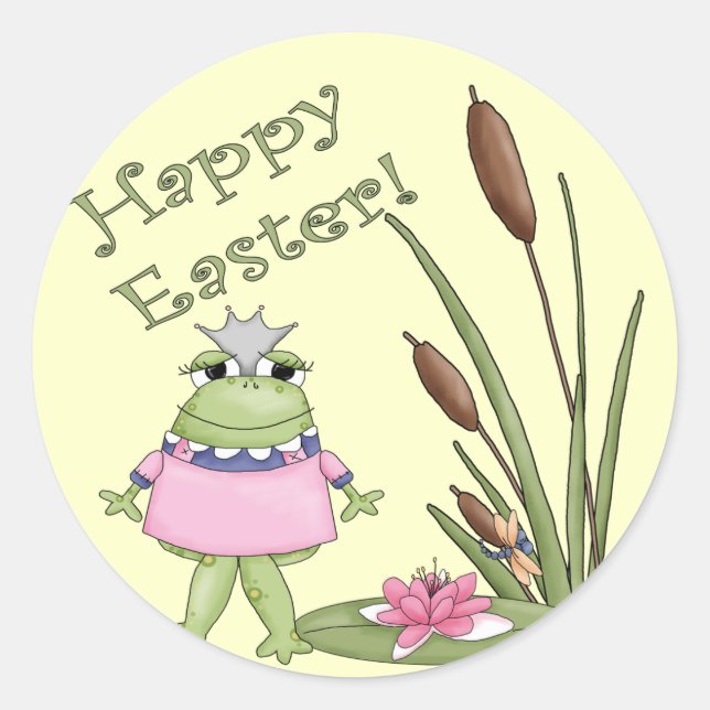 Easter Frog T shirts and Easter Gifts Classic Round Sticker (Front)