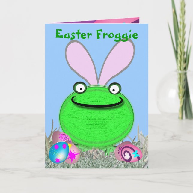 Easter Froggie Holiday Card (Front)