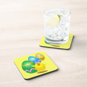 Easter funny chick, coaster