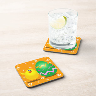 Easter funny chick, coaster