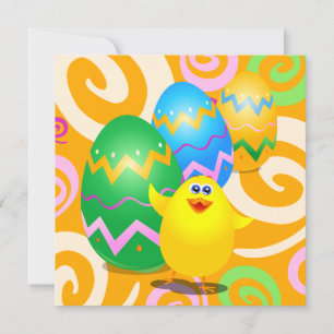Easter funny chick, invitation