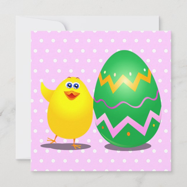 Easter funny chick, invitation (Front)
