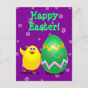 Easter funny chick, postcard