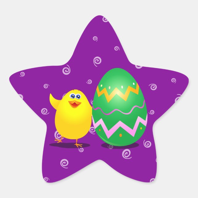 Easter funny chick, sticker (Front)