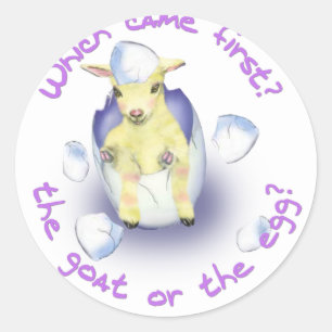 Easter Funny Goat Classic Round Sticker