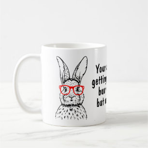 Easter Funny Pet Bunny Illustration Quotes Black Coffee Mug