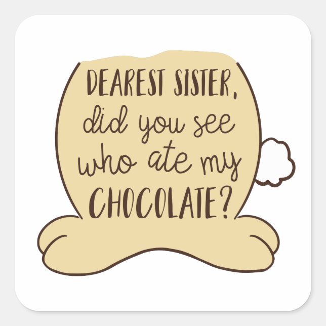 Easter Funny Typography Quote Humourous Sister Square Sticker (Front)