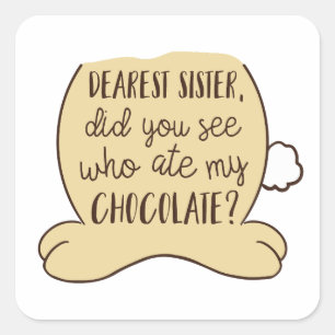 Easter Funny Typography Quote Humourous Sister Square Sticker
