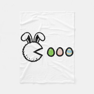 Easter Gamer Bunny Eating Eggs Video Gaming Boys K Fleece Blanket