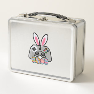 Easter Gaming Controller Bunny Ears Boys Kids Yout Metal Lunch Box