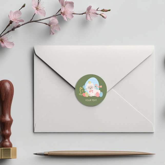 Easter Garden Lamb Classic Round Sticker (Creator Uploaded)