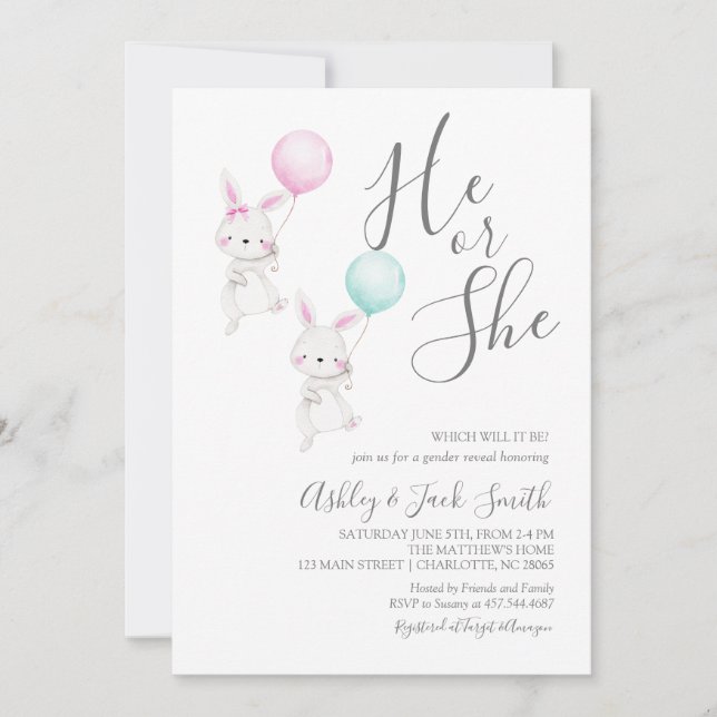 Easter Gender Reveal Invitation (Front)