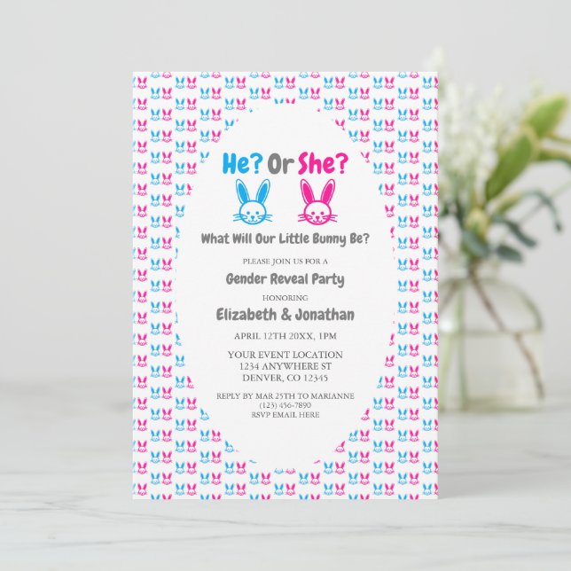 Easter Gender Reveal Party Invitation (Standing Front)