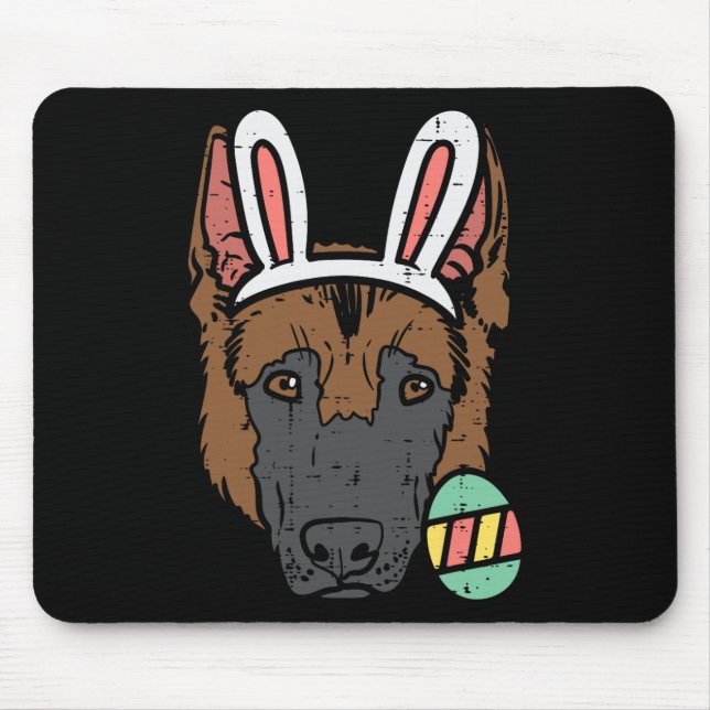 Easter German Shepherd Bunny Face Dog Lover Men Wo Mouse Mat (Front)