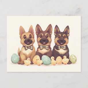 Easter German Shepherd Dogs Postcard