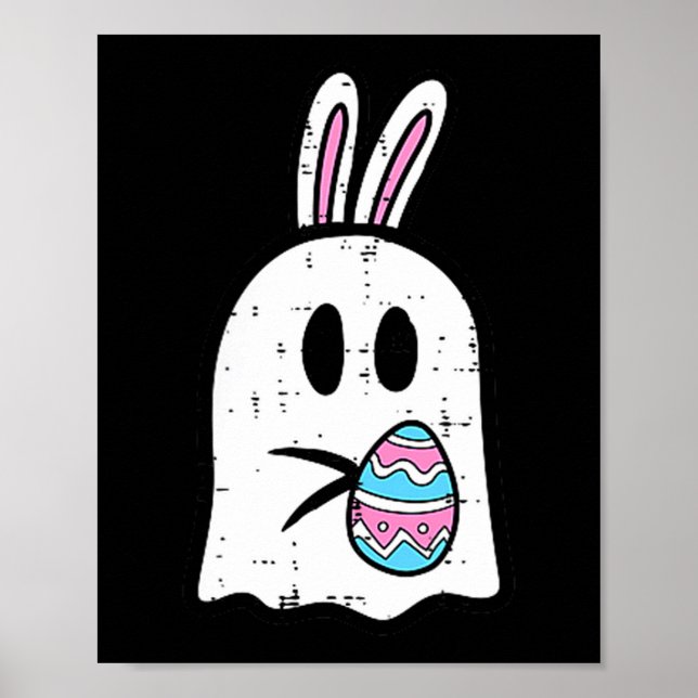 Easter ghost bunny egg pocket funny rabbit womenEa Poster (Front)